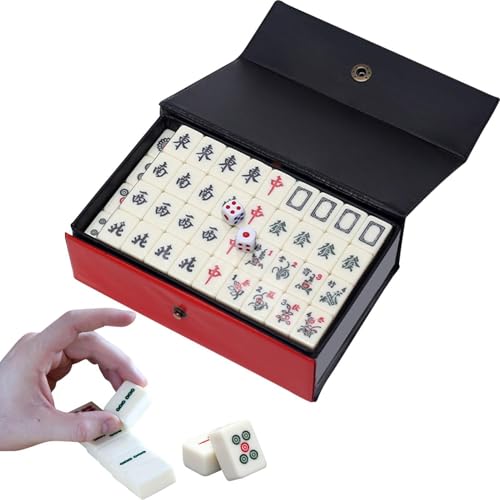 Chinesisches Mahjong -Spielset - 144 kleine nummerierte Fliesen in Melamin für Mahjong - Set von einfachem Spiel für chinesisches Stil, Mahjong Game Chinesisches Mahjong -Spielset - 144 kleine nummerierte Fliesen in Melamin für Mahjong - Set von einfachem Spiel für chinesisches Stil, Mahjong Game von Generisch