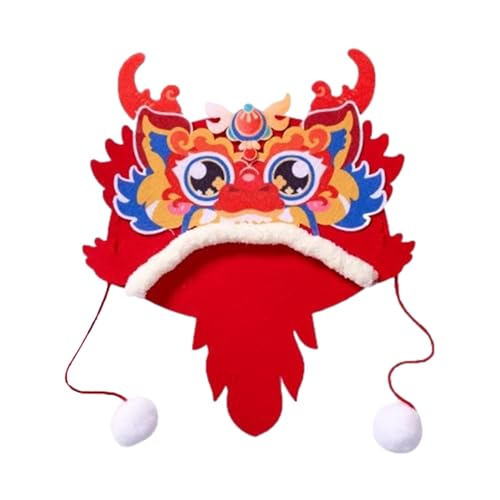 Chinesisches Neujahrs-Drachenhut, handgefertigter Hut für chinesisches Neujahr, handgefertigtes Urlaubskostüm-Zubehör, Drachen-Themen-DIY-Hut-Materialien, Frühlingsfest-Bastelset, Jahr des von Generisch