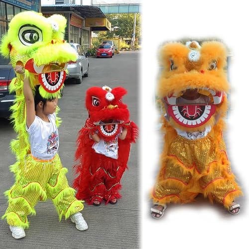 Chinesisches Neujahrs-Löwen-Tanzkostüm für Kinder, Festival-Drachen-Maskottchen-Outfit, Sport-Übung, Cosplay-Set mit Performance-Requisiten Chinesisches Neujahrs-Löwen-Tanzkostüm für Kinder, Festival-Drachen-Maskottchen-Outfit, Sport-Übung, Cosplay-Set mit Performance-Requisiten von Generisch