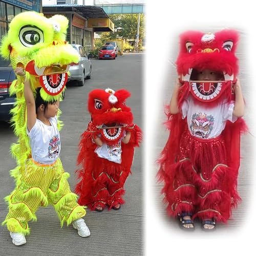 Chinesisches Neujahrs-Löwen-Tanzkostüm für Kinder, Festival-Drachen-Maskottchen-Outfit, Sport-Übung, Cosplay-Set mit Performance-Requisiten Chinesisches Neujahrs-Löwen-Tanzkostüm für Kinder, Festival-Drachen-Maskottchen-Outfit, Sport-Übung, Cosplay-Set mit Performance-Requisiten von Generisch