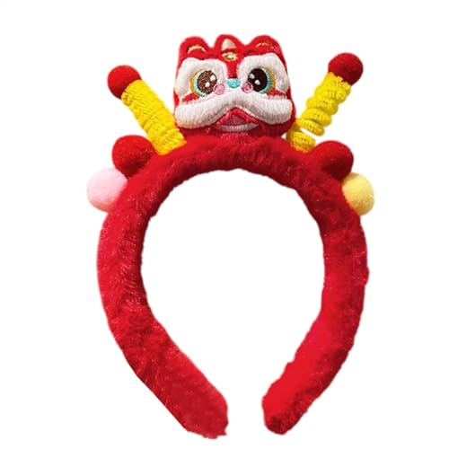 Chinesisches Neujahrs-Stirnband, Frühlingsfest-Stirnband, Plüsch-Haarband, Neujahrs-Plüsch-Haarreif mit Drehstab, Frühlingsfest, Cosplay, Stirnbänder für Frauen von Generisch