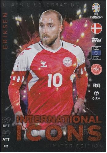 Christian Eriksen Classic Celebration Limited Edition Topps Euro 2024 Fußball Sammelkarte II 2 von Generisch