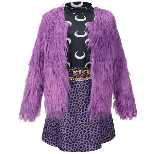 Clawdeen Wolf Cosplay Clawdeen Frankie Stein Cosplay Kostüm Outfit Komplettes Set Karneval Party Halloween von Generisch