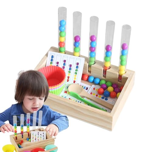 Clip Beads Tesing Tube Toys, Perlen Passend Zu Einem Farbclip Reagenzglas, Farbsortierkugeln, Regenbogenkugeln In Bechern Spielzeug Farbsortierspielzeug, Lernspielzeug Für Farbklassifizierung von Generisch