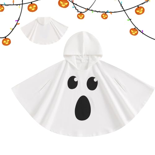 Cloak - Halloween Ghost Robe für Cosplay und, leichtes Kapuze mit süßem Design, Kinderkostüm für Veranstaltungen, Schule, Feier, Innenspaß, 120 cm von Generisch
