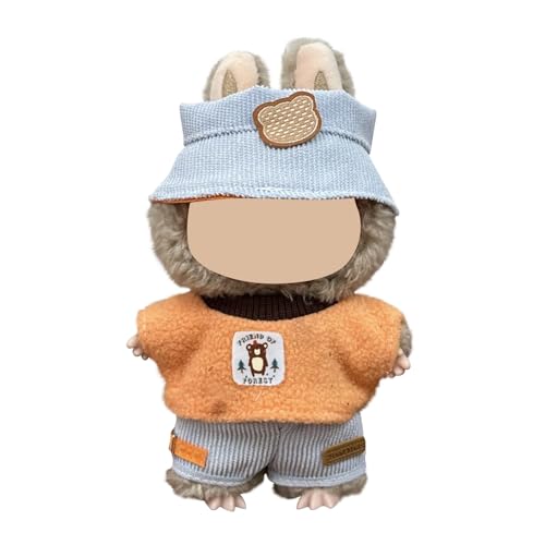 Clothes for Labubu(NO Doll) , Handcrafted Crochet Set for 17cm/6.69in Doll, Premium Labubu Outfit with Accessories, Stylish Labubu Clothes for Doll (C) von Generisch