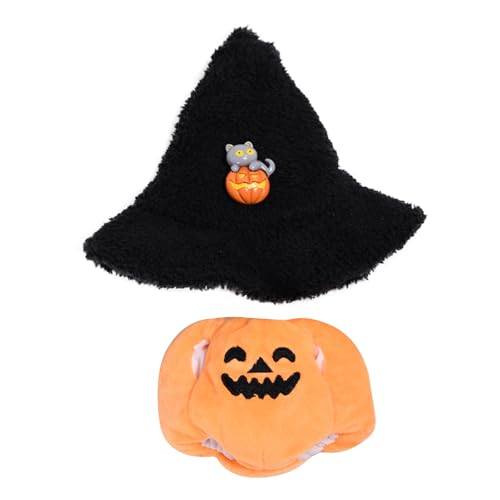 Clothing for Labubu Set of 17 cm Doll Clothes, Halloween Costume Black Hat Doll Clothes, Suitable for Collectors, Children's Gifts (Black) von Generisch