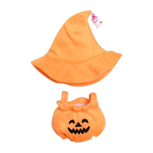 Clothing for Labubu Set of 17 cm Doll Clothes, Halloween Costume Black Hat Doll Clothes, Suitable for Collectors, Children's Gifts (Orange) von Generisch