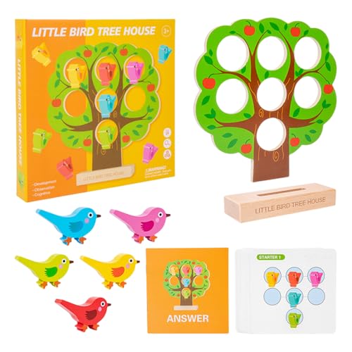 Color Matching Toys, Wooden Preschool Learning Toy, Educational Activity, Bird Tree House Color and Shape Recognition, Early Learning Midget, 1-Pack, for Kids 3+ Years Old Color Matching Toys, Wooden Preschool Learning Toy, Educational Activity, Bird Tree House Color and Shape Recognition, Early Learning Midget, 1-Pack, for Kids 3+ Years Old von Generisch