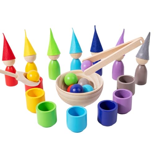 Color Sorting Toys, Wooden Educational Sensory Toy, Rainbow Balls and Cups Matching Game, STEM Preschool Learning Activity Kit, Interactive Toddler Game for Skill Development Color Sorting Toys, Wooden Educational Sensory Toy, Rainbow Balls and Cups Matching Game, STEM Preschool Learning Activity Kit, Interactive Toddler Game for Skill Development von Generisch