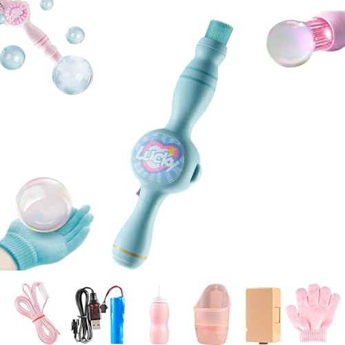 Colorful Smoke Bubble Machine, Interactive Bubbles, Fun Indoor Outdoor Party Accessoriesfor Birthday Wedding Party (Blue) von Generisch