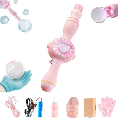 Colorful Smoke Bubble Machine, Interactive Bubbles, Fun Indoor Outdoor Party Accessoriesfor Birthday Wedding Party (Pink) von Generisch