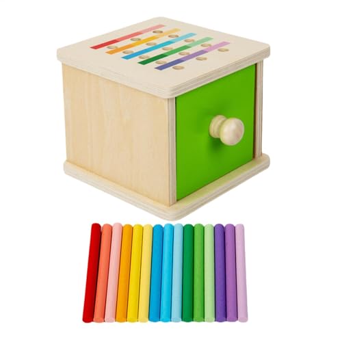 Colour Sorting Toys, Wooden Matching Game Box, Stick Matching Games, Learning Activity, Enhances Fine Motor Skills, Safe and Sturdy Wood, 4.33x4.33x3.74 Inches, Ideal for Colour Sorting Toys, Wooden Matching Game Box, Stick Matching Games, Learning Activity, Enhances Fine Motor Skills, Safe and Sturdy Wood, 4.33x4.33x3.74 Inches, Ideal for von Generisch