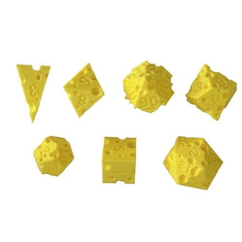Cool Dice | 7-teilige Käse-Roll-Würfel,3D-gedrucktes interaktives Requisit für Rollenspiel Mathe Lernen Unterricht Entscheidungsfindung Reise Party Klassenraum Familiennacht Cool Dice | 7-teilige Käse-Roll-Würfel,3D-gedrucktes interaktives Requisit für Rollenspiel Mathe Lernen Unterricht Entscheidungsfindung Reise Party Klassenraum Familiennacht von Generisch