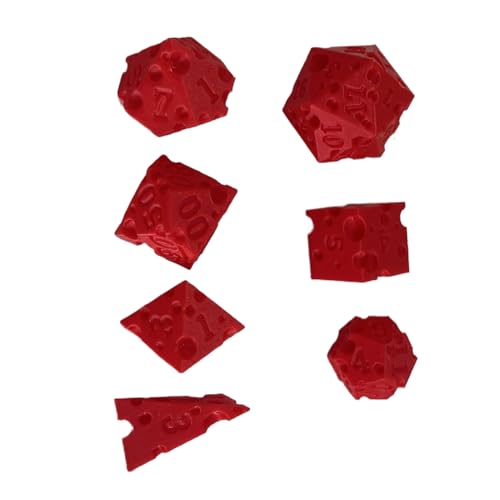 Cool Dice - 7-teilige Käse-Roll-Würfel - 3D-gedrucktes interaktives Requisit für Rollenspiel Mathe Lernen Unterricht Entscheidungsfindung Reise Party Klassenraum Familiennacht von Generisch