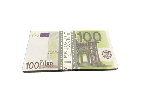 Copy Prop Fake Money 100 Euro Rechnungen, Neuheit Währungsnotizen für Unterhaltung, Filme, Spiele, Geldpistolen und Partydekorationen von Generisch