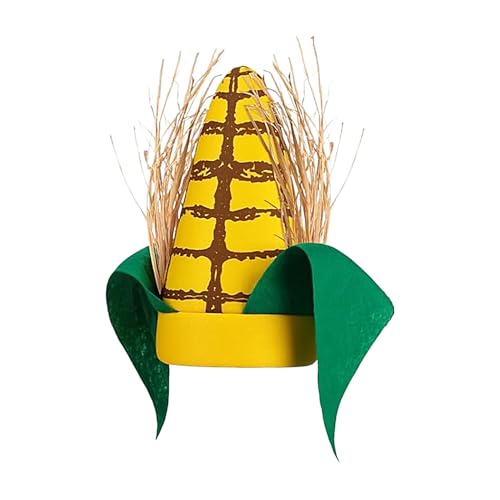 Cornhole Hut, 27,9 cm, grüne Blätter, braune Schalen, Maiskolben, Lebensmittel-Hut, Bekleidung, Cosplay, Neuheit, Erwachsene, lustiges, Mottoparty, Kostümzubehör von Generisch