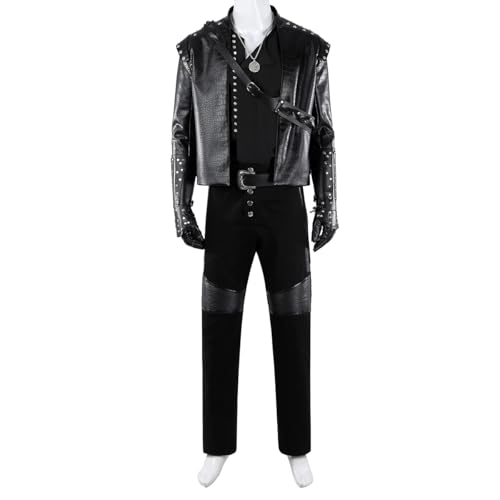 Coslanders Geralt-Kostüm für Herren, Halloween-Geralt-Kostüm, Weste (komplettes Set, L) von Generisch