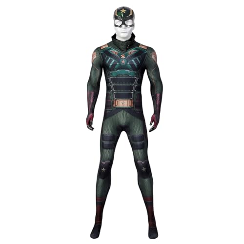 Coslanders Soldaten-Kostüm für Herren, mit Maske, Halloween-Soldaten-Outfit (Stil 1, XL) von Generisch