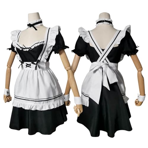 Cosplay Damen Anime Maid Kostüm Jacke Shoujo Clothes the Dress Kawaii Dresses Goth Prinzessin Hausmädchen Cute Rock Mit Shorts Cheerleader Milchmädchen Kleid Partner Schuluniform Mädchen Magd von Generisch