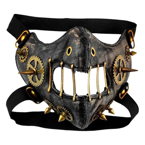 Cosplay-Gesichtsbedeckung für Männer, Halloween-Gesichtsbedeckung für Erwachsene - Atmungsaktive Steampunk-Gesichtsbedeckung, Halloween-Kostüm-Requisiten,Innovative gruselige Gesichtsbedeckung, Masker Cosplay-Gesichtsbedeckung für Männer, Halloween-Gesichtsbedeckung für Erwachsene - Atmungsaktive Steampunk-Gesichtsbedeckung, Halloween-Kostüm-Requisiten,Innovative gruselige Gesichtsbedeckung, Masker von Generisch