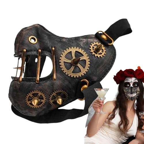 Cosplay-Gesichtsbedeckung für Männer, Halloween-Gesichtsbedeckung für Erwachsene - Atmungsaktive Steampunk-Gesichtsbedeckung, Halloween-Kostüm-Requisiten,Innovative gruselige Gesichtsbedeckung, Masker Cosplay-Gesichtsbedeckung für Männer, Halloween-Gesichtsbedeckung für Erwachsene - Atmungsaktive Steampunk-Gesichtsbedeckung, Halloween-Kostüm-Requisiten,Innovative gruselige Gesichtsbedeckung, Masker von Generisch