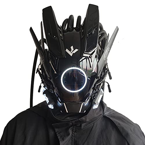 Cosplay Maske - Herren Punk Leuchtende Runde Maske für Halloween Party Festival Musikveranstaltung Cosplay Maske - Herren Punk Leuchtende Runde Maske für Halloween Party Festival Musikveranstaltung von Generisch
