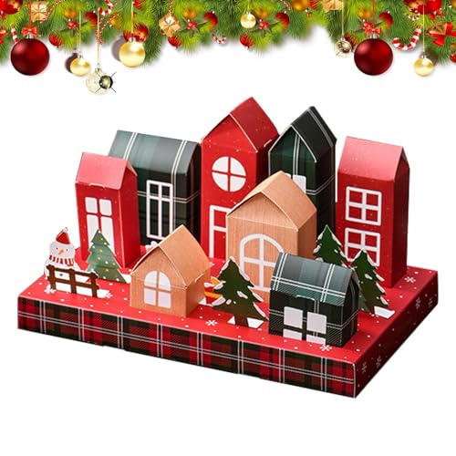 Countdown to Christmas Boxes, House Box, Safe and Harmless Cardboard Treasure Boxes for Storing Candy, Snow Crisp, Nougat, Cookie, Countdown Boxes, Holiday Countdown Boxes, Holiday Countdown von Generisch