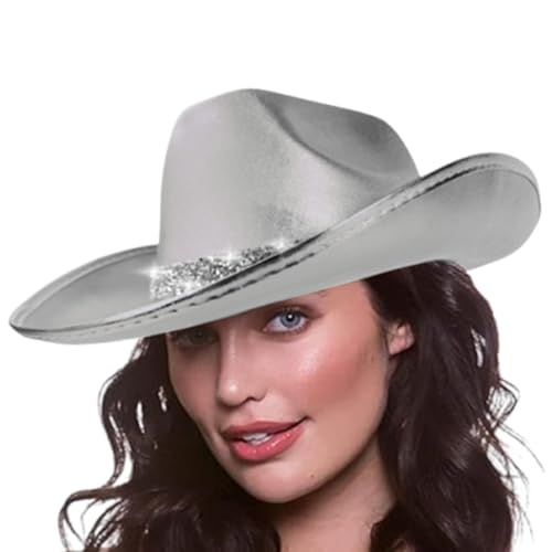 Cowboyhut – atmungsaktive PP- und Filzmaterialien Krempe ROODEO Hut | Rollenspiel-Outfit klassischer Cowboy | authentischer Stil für jeden westlichen Anlass von Generisch