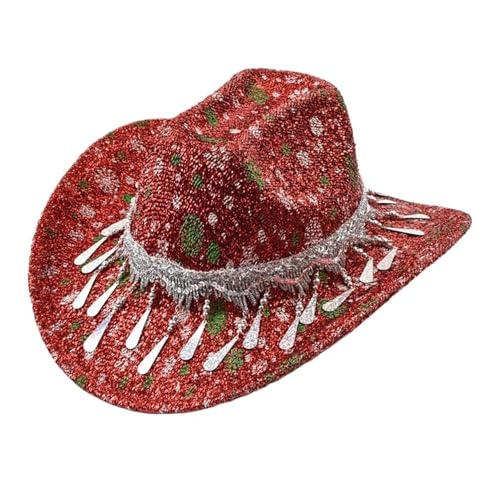 Cowboyhut mit aufrollbarer Krempe, modisches Partykleid, Fedora-Hut, Festival, Kostüm, Party, Spielen, Cowgirl-Hut von Generisch