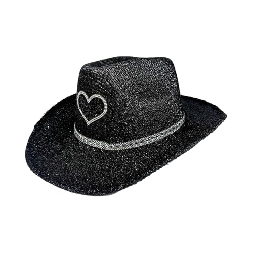 Cowgirl Hut Glitter, Cowgirl Hats Women,Western Wide Bim Cowgirl Hat Disco - Kostümzubehör, Cosplay -Requisiten für Halloween, Geburtstagsfeier Cowgirl Hut Glitter, Cowgirl Hats Women,Western Wide Bim Cowgirl Hat Disco - Kostümzubehör, Cosplay -Requisiten für Halloween, Geburtstagsfeier von Generisch