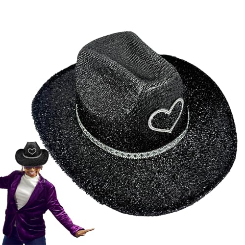 Cowgirl-Hut Glitzer - Disco Glitter Cowgirl Hut | Party Kopfbedeckung Kostüm Zubehör Cosplay Requisiten für Männer Frauen Cowgirl-Hut Glitzer - Disco Glitter Cowgirl Hut | Party Kopfbedeckung Kostüm Zubehör Cosplay Requisiten für Männer Frauen von Generisch