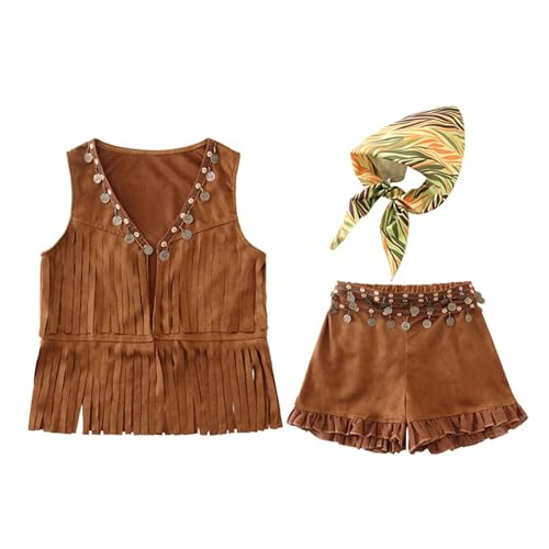 Cowgirl Kostüm Mädchen Piratenkostüm Westen Aud Cow Short Trachtenweste Vintage Kinderwesten Lederweste Oktoberfest Fasching Karneval Halloween Outfit Wildwest Pferdekostüm Braun für 5-14 Jahre Cowgirl Kostüm Mädchen Piratenkostüm Westen Aud Cow Short Trachtenweste Vintage Kinderwesten Lederweste Oktoberfest Fasching Karneval Halloween Outfit Wildwest Pferdekostüm Braun für 5-14 Jahre von Generisch