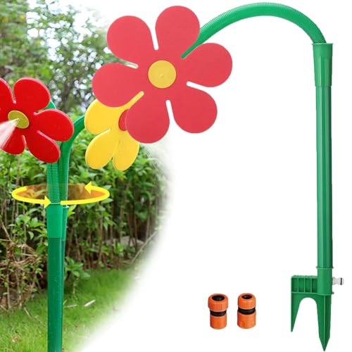 Crazy Daisy Wasser,Dancing Daisy Sprinkler, Crazy Daisy Sprinkler,Wasserblume FüR Garten Kinder (Red) von Generisch