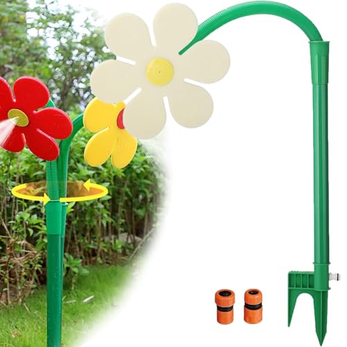 Crazy Daisy Wasser,Dancing Daisy Sprinkler, Crazy Daisy Sprinkler,Wasserblume FüR Garten Kinder (White) von Generisch