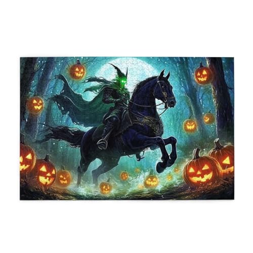 Creepy Pumpkin Head Rider 1000 Teile Puzzle für Erwachsene Holzpuzzles für Erwachsene Geschenke Wohnkultur Creepy Pumpkin Head Rider 1000 Teile Puzzle für Erwachsene Holzpuzzles für Erwachsene Geschenke Wohnkultur von Generisch