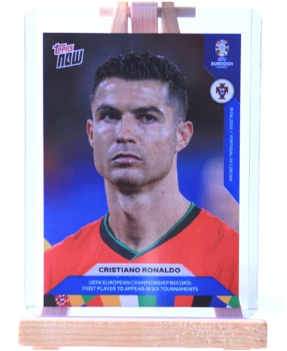 Cristiano Ronaldo, erster Spieler, der an 6 Turnieren teilnahm. Topps Now Fußball Sammelkarte Cristiano Ronaldo, erster Spieler, der an 6 Turnieren teilnahm. Topps Now Fußball Sammelkarte von Generisch
