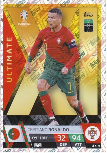 Cristiano Ronaldo Stürmer Portugal t 11.0M Topps Ultimate Holo Foil Euro 2024 Fußball Sammelkarte U XI 9 Cristiano Ronaldo Stürmer Portugal t 11.0M Topps Ultimate Holo Foil Euro 2024 Fußball Sammelkarte U XI 9 von Generisch