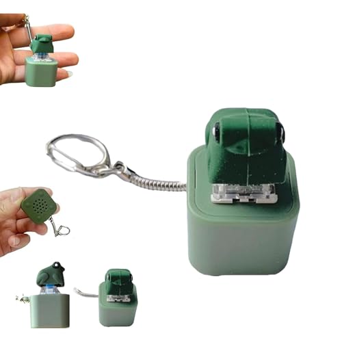 Croaking Frog Keychain, Rechargeable Frog Croaking Keychain, Keyboard Fidget Clicker Toy Quacking Duck Novelty Sound Gadget, Fun & Portable Anxiety Relief Toy (Green) von Generisch