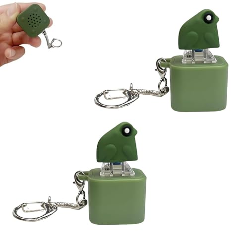 Croaking Frog Keychain, Rechargeable Stress-Relieving Clicky Keyboard, Adults Keyboard Clicker Frog Fidget Toys, with Colorful Lights (2pcs) von Generisch