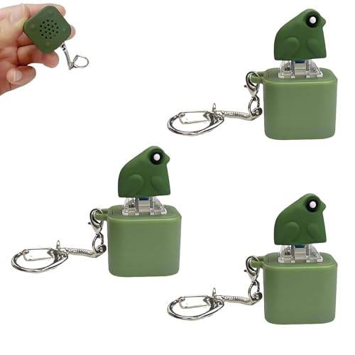 Croaking Frog Keychain, Rechargeable Stress-Relieving Clicky Keyboard, Adults Keyboard Clicker Frog Fidget Toys, with Colorful Lights (3pcs) von Generisch