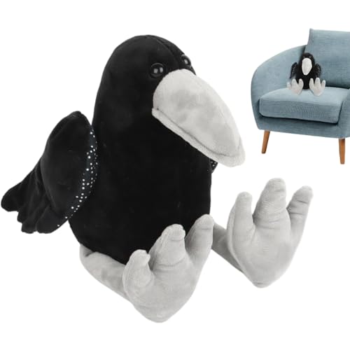 Crow-Stofftier, Schwarze Krähe Plüsch, kuschelige Rabenpuppe, hautfreundliches Plüschspielzeug für und Mädchen, ideal für Geburtstage, Weihnachten und Kinderzimmerdekorationen Crow-Stofftier, Schwarze Krähe Plüsch, kuschelige Rabenpuppe, hautfreundliches Plüschspielzeug für und Mädchen, ideal für Geburtstage, Weihnachten und Kinderzimmerdekorationen von Generisch