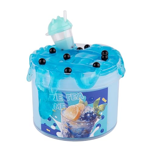Crystal Mud Fluffy Slime, Cloud Slime Butter Slime, Does Not Stick to Your Hands Pearl Milk Tea Slime,Slime Party Gifts for Children,Colorful Cloud Cotton Candy Slime,Gift for Child Aged 6+ (Blue) von Generisch