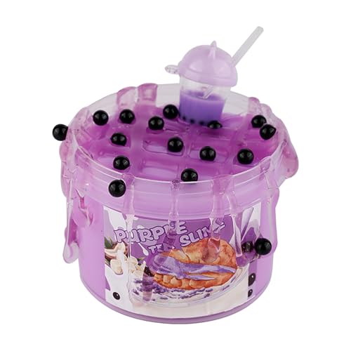 Crystal Mud Fluffy Slime, Cloud Slime Butter Slime, Does Not Stick to Your Hands Pearl Milk Tea Slime,Slime Party Gifts for Children,Colorful Cloud Cotton Candy Slime,Gift for Child Aged 6+ (Purple) von Generisch