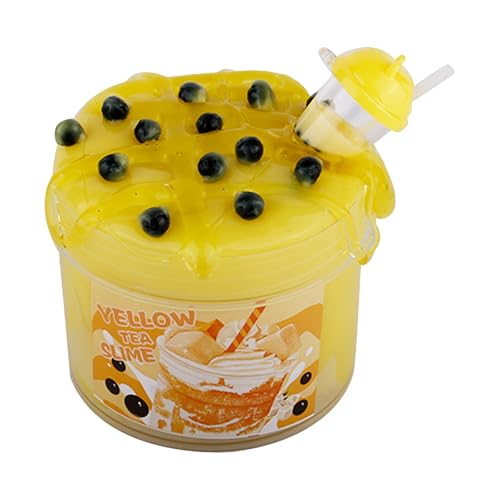 Crystal Mud Fluffy Slime, Cloud Slime Butter Slime, Does Not Stick to Your Hands Pearl Milk Tea Slime,Slime Party Gifts for Children,Colorful Cloud Cotton Candy Slime,Gift for Child Aged 6+ (Yellow) von Generisch