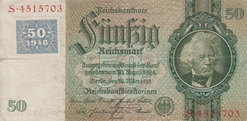 DDR Rosenbg: 337a Kupon auf Nr. 175a gebraucht (III) 1948 50 DM auf 50 RM (Banknoten für Sammler) von Generisch