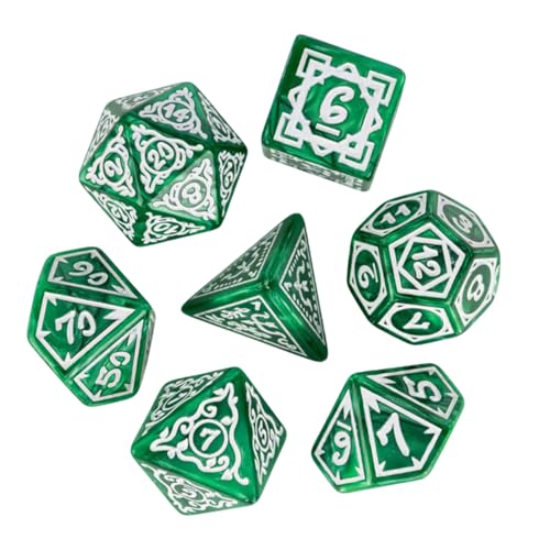 DICE Set - Retro 7 Polyedrische lebendige Farben Würfel, kreatives Brettspiel -Set mit Speicherbox für Rollenspiele von Generisch
