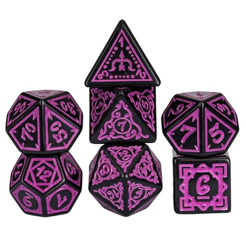 DICE Set - Retro 7 Polyedrische lebendige Farben Würfel, kreatives Brettspiel -Set mit Speicherbox für Rollenspiele von Generisch