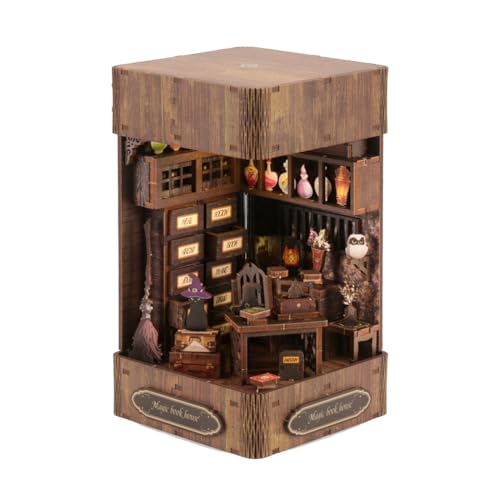 DIY Book Nook Kit 3D Wooden Puzzle Book Nook Miniature House Kit Magic Book House with LED Light for Teens and Adults Building Creative Gifts von Generisch