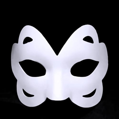DIY Gesichtsmasken Selber Machen, Karneval Maskerade-Masken Zellstoff Blank Zum Bemalen, Katzenmasken Zum Anmalen, Maske Aus WeißEm Papier, ÜBerstreichbare Papiermasken FüR Cosplay (G) von Generisch